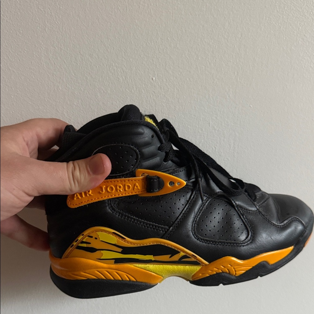 Jordan 8  ‘Taxi Yellow’ and Black leather size 7.5 Women’s NO BOX